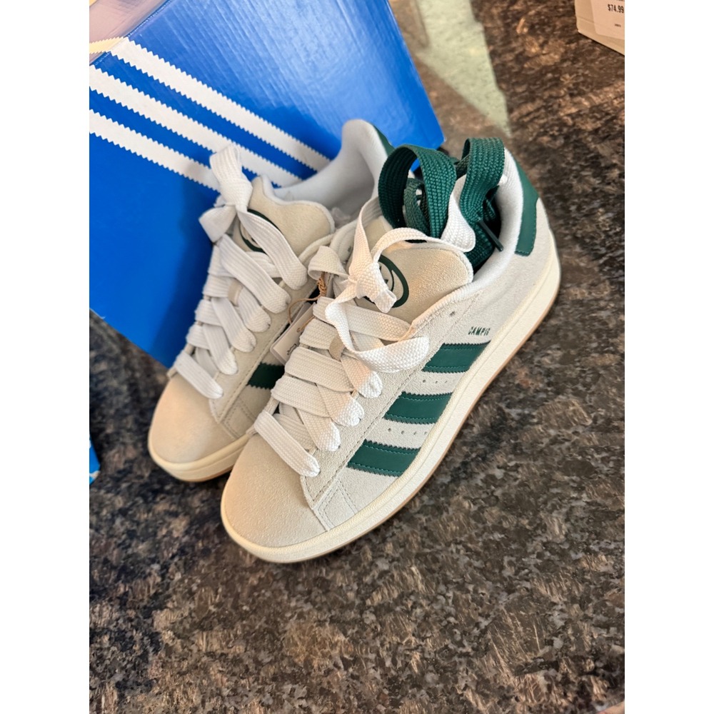 Adidas Campus 00s W Crystal White Collegiate Green JQ7784 Womens 8.5 Sneakers - Picture 2 of 9